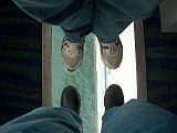 Feet on the viewing Window